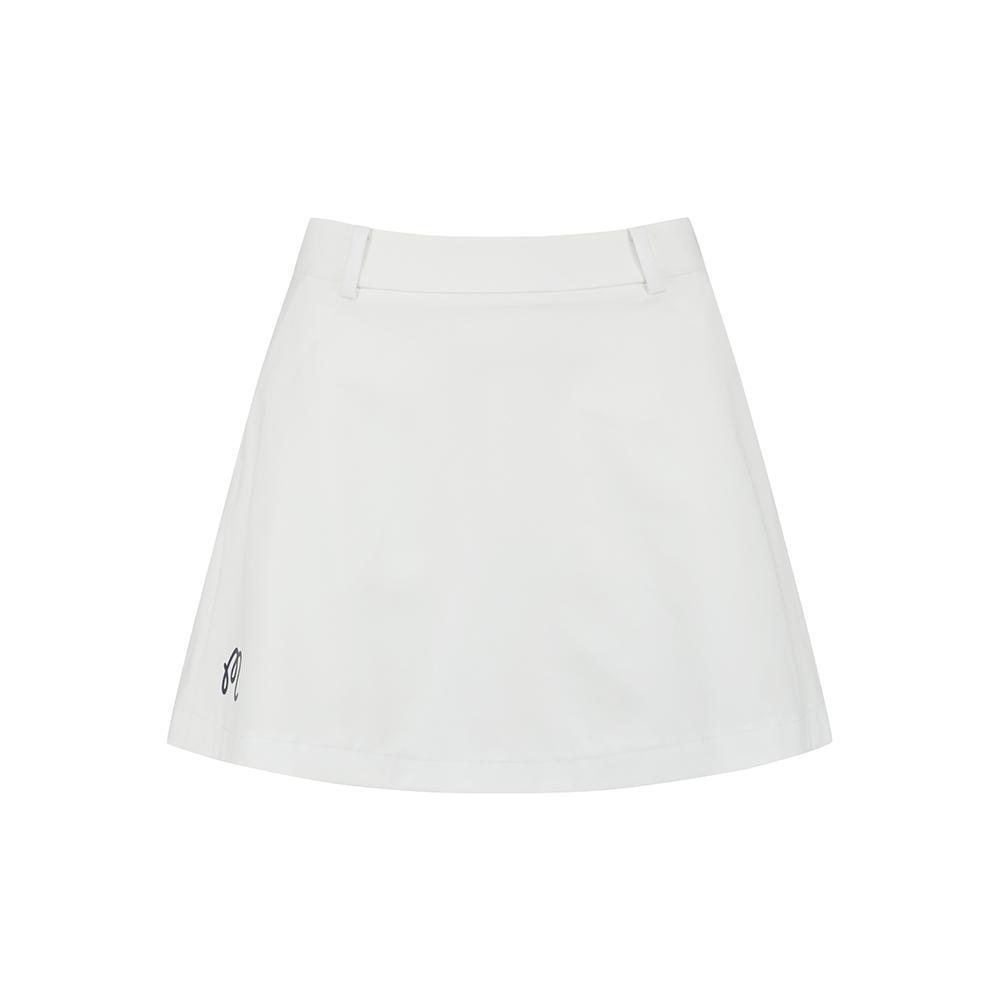 MALBON GOLF Big Logo Point Flare Skirt White (Woman)