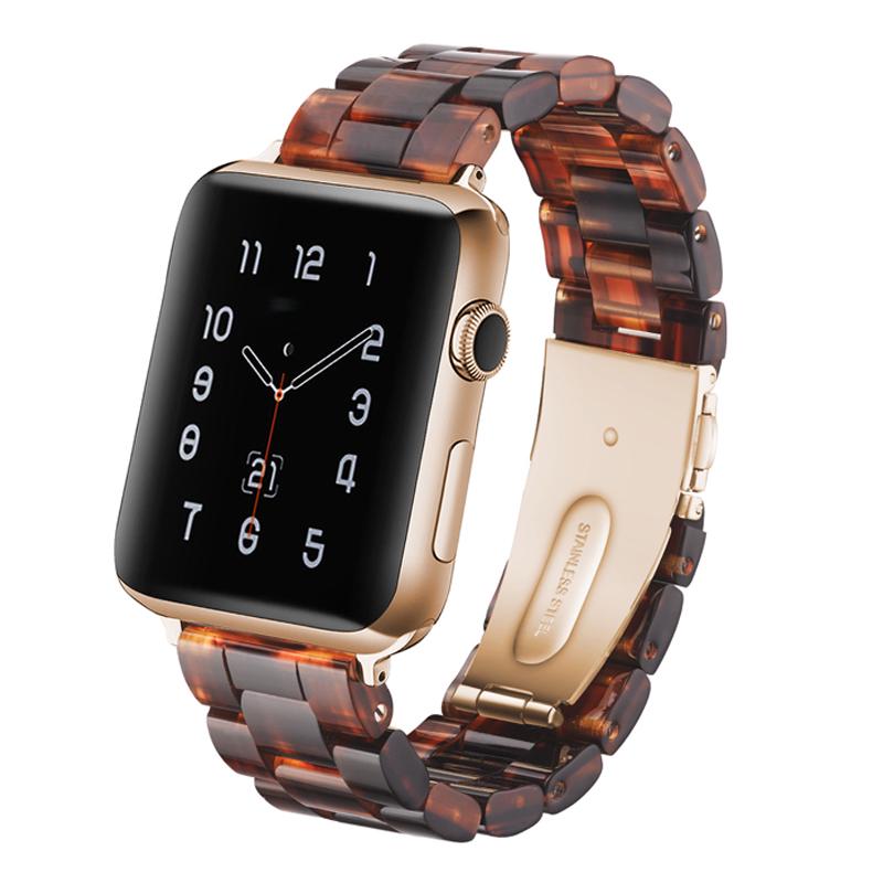 Resin Strap for Apple Watch Band 44mm 40mm 42mm 40mm Accessoreis Luxury Watchband Belt Bracelet iWatch Series 3 4 5 Se 6 Band