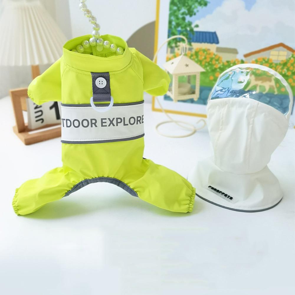 

Водоотталкивающий плащ с полной защитой, регулируемые ремешки, плащ с капюшоном для собаки, дождливая погода XL зелёный