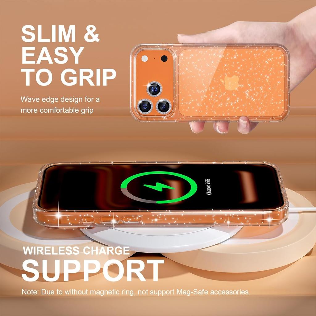 Clear Glitter Diamond Camera Lens Protector Tempered Glass Screen Protection Case Cover For iPhone 17 Pro Max Air 16E 16 E 15 Plus 14 13 Mini 12 11