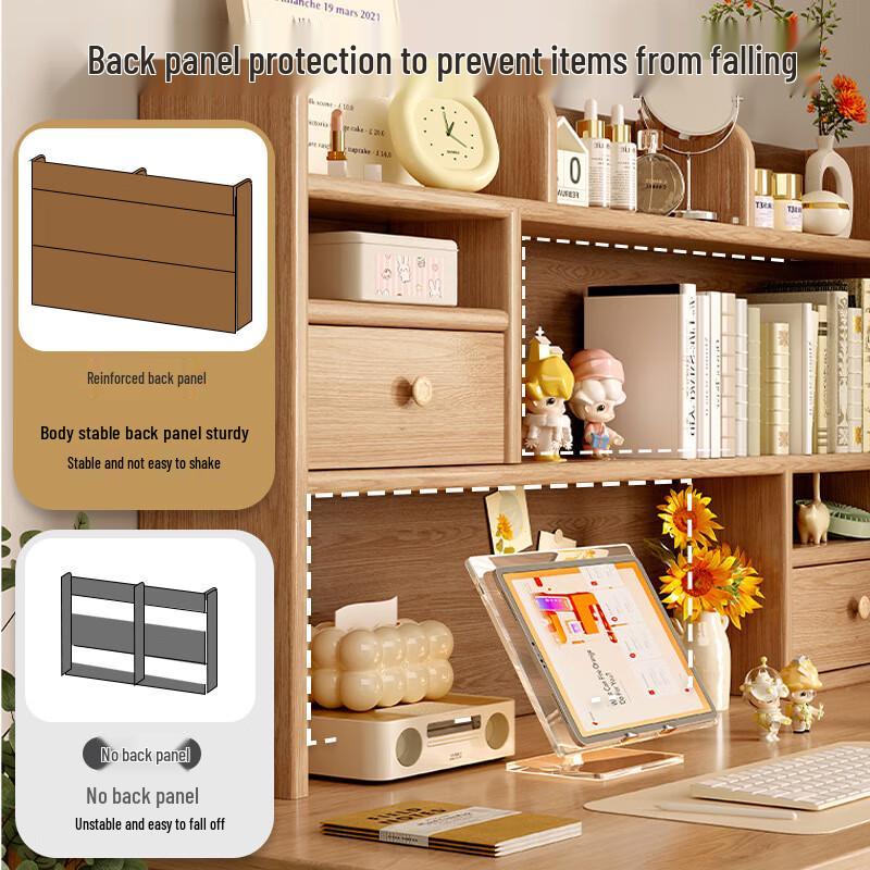 Chang Baosen 3-Tier Solid Wood Desktop Bookshelf