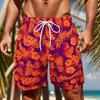 Fresh Nature Monstera Floral Print Beach Shorts Breezy Casual Trendy Outfit Wear For Summer Beach And Poolside Style