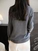 2025 A/W Women's Color Block Knit Cardigan - Fake Two-Piece, Round Neck, Long Sleeve, Loose Fit Sweater Coat