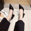 Pointed High Heels 2024 New Fashion  Chunky Heel Shallow Women Shoes Temperament Versatile Work Shoes Red Wedding Shoes pumps