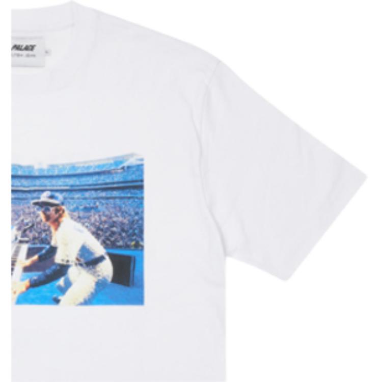Palace X Elton John Dodger Stadium Print Crew Neck T-Shirt Unisex Tops White RN150137