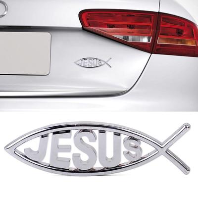Decorazione popolare Adesivo per auto divertente Simbolo di Gesù Pesce Logo Vinile Decalcomania per finestra
