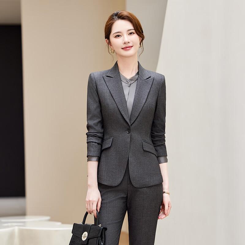 Women s Dark Stripe Business Suit Set L