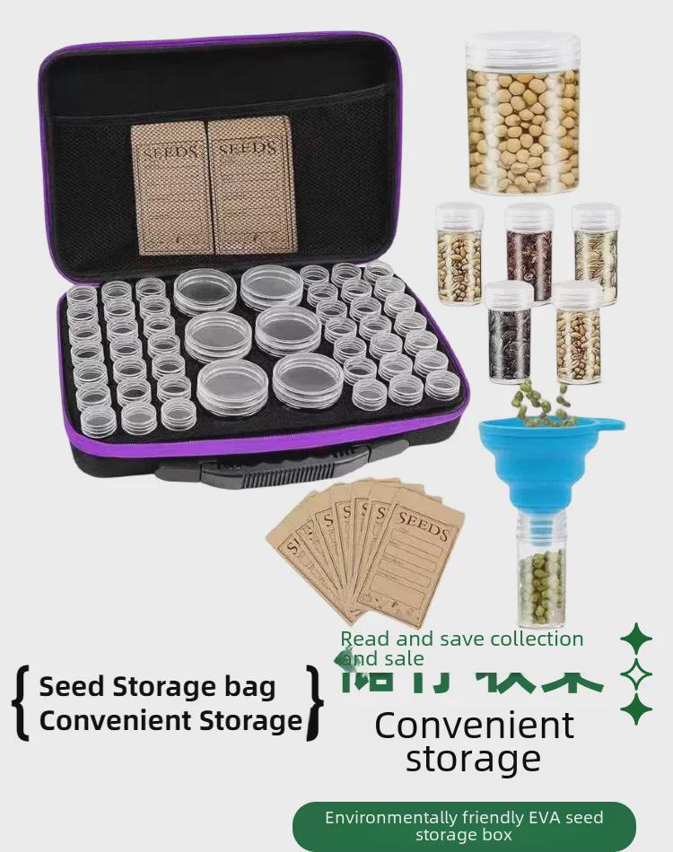 Grain Seed Storage Bottle & Portable 48-Compartment Bag Box