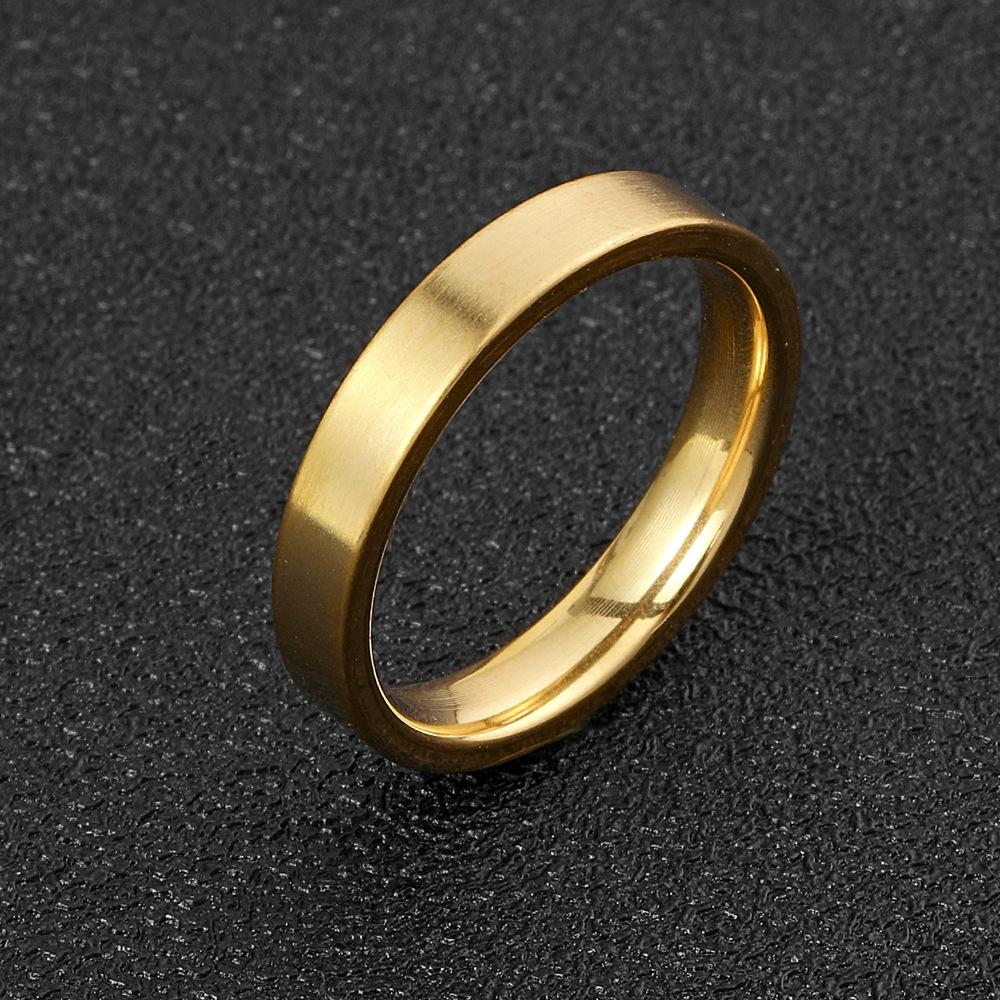 304 Stainless Steel Ring4mm Matte Plain Ring Fashionable High-end Titanium Steel Jewelry Factory Direct Sale