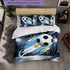 Argentina Football Pattern 3 Pieces Bedding Set Soft Microfiber Duvet Cover with Pillow Cases for Bedroom