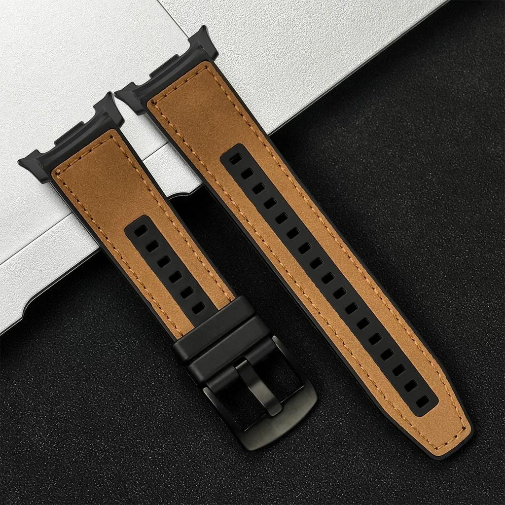 Leather Silicone Strap For Samsung Galaxy Watch 8 Classic 46mm 8 40mm 44mm Sports Bracelet Band For Galaxy Watch Ultra 2025 47mm