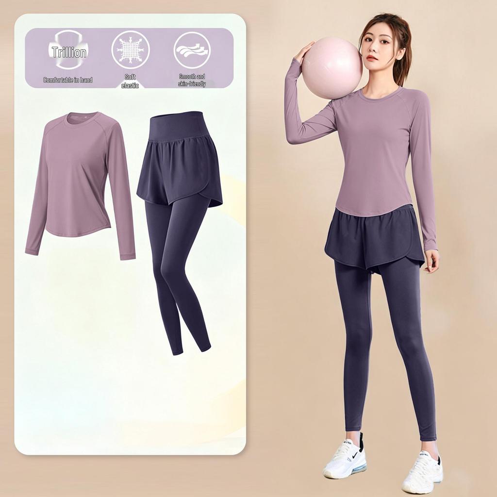 Women's High-End Short-Sleeve Sport T-Shirt & Fitness Set - Breathable, Quick-Drying Yoga and Running Wear