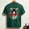 Mikasa AckerUnisex Wings of Freedom Attack On Titan Back Graphic T Shirt Unisex Unisex Cotton Short Sleeve Tee Streetwear Casual