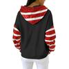 Women's Loose And Comfortable Drawstring V-neck Long Sleeved Christmas Print Hoodie