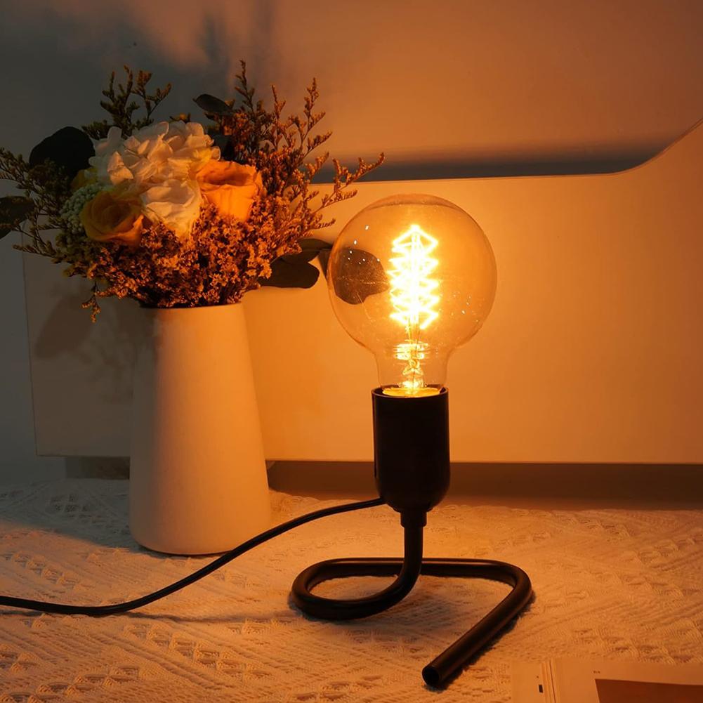 EU/US Plug E27 E26 Lamp Base Holder With Switch Vintage Table Lamp Bedside Lamp Night Light For Bedroom Living Room Decor