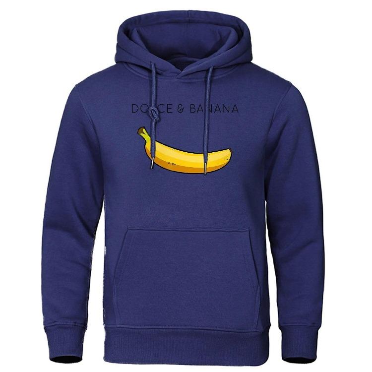 Fashion Women Hoodies Dolce Banana Printing Fleece Sweatshirt Loose Pullover Tops Warm Casual Pocket Sportswear Autumn