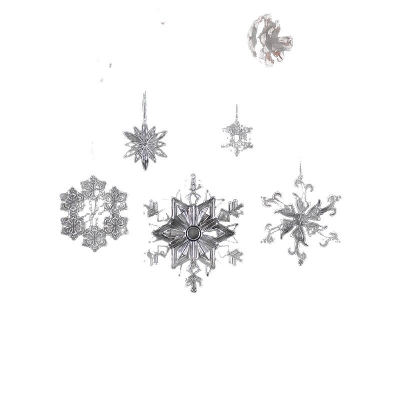 New Christmas Transparent Ice Crystal Snowflake Christmas Tree Decoration Supplies Christmas Atmosphere Christmas Tree Snowflake Pendant