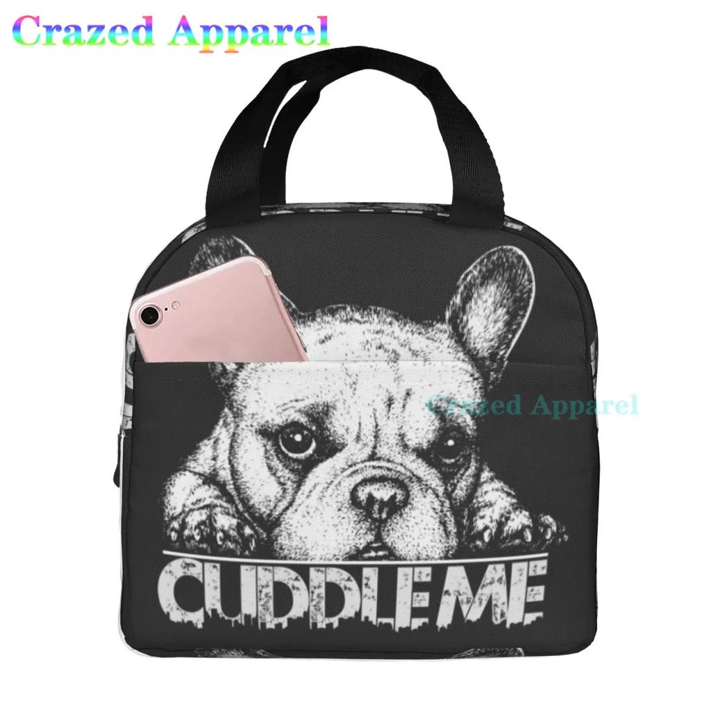 French Bulldogs Dog Insulated Lunch Bag for Women, Men, and Kids, Large and Reusable, Handle, Freezable Work and School Travel