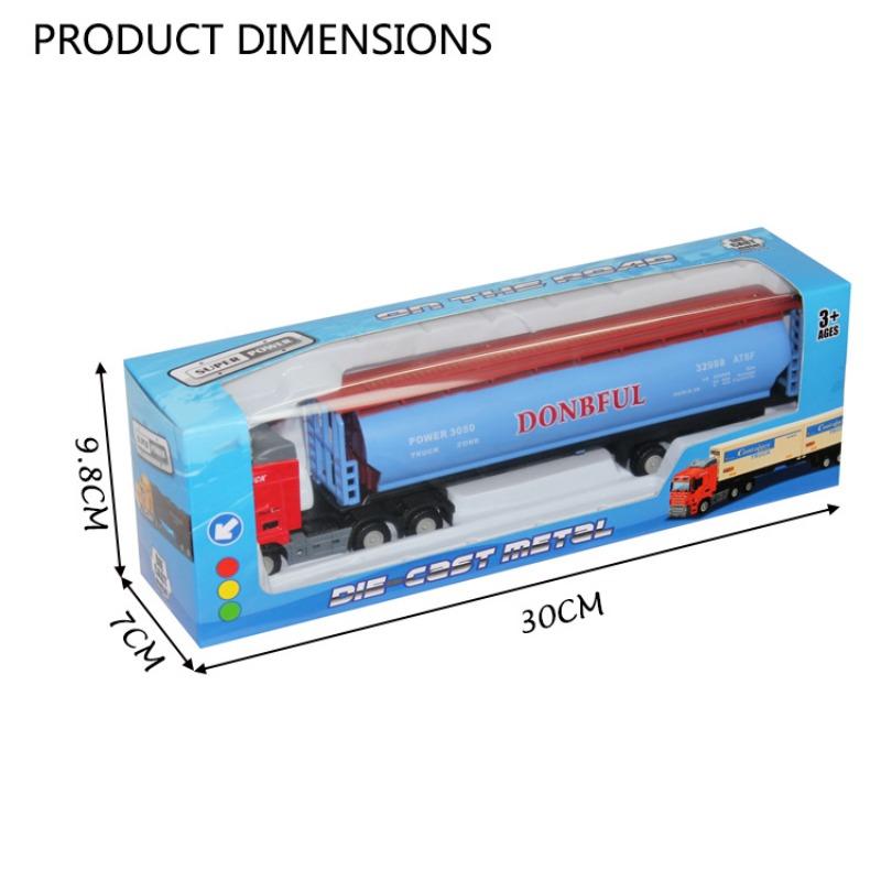 1/48 Truck Trailer Diecast Truck Model with 12 Wheels Diecast Toy