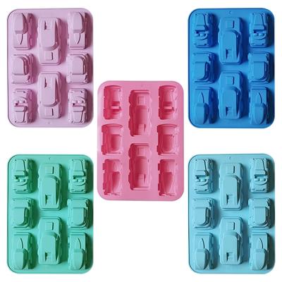 Car Silicone Mold For Baking 3D Auto Soap Candle Mould Ice Cube Tray Kids Birthday Party Cake Decorating Tools Cupcake Topper