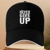 Never Give Up Motivational Baseball Cap Polyester Adjustable Snapback Gym Outdoor Hat
