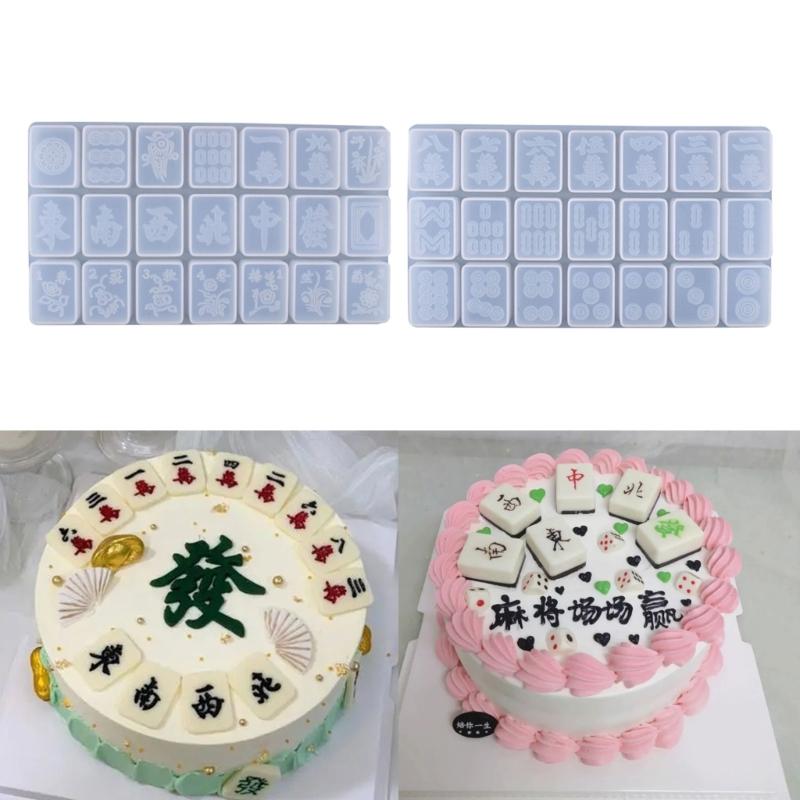 Resin Mold for Resin Chinese Mahjong Tiles Silicone Mold Epoxy Silicone Molds for DIY Personalized for Play Game Craft