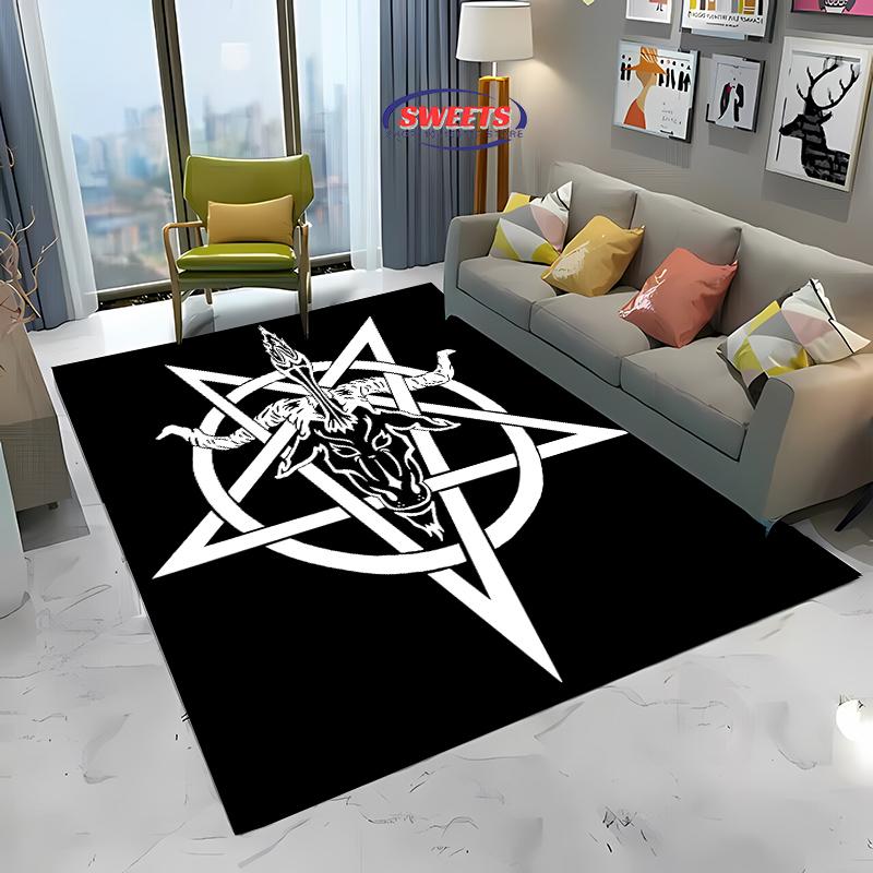 3D Mysterious Goat Pattern Carpet for Living Room Bedroom Hallway Long Strip Anti-slip Soft Area Rug Sofa Doormat Home Decor Mat