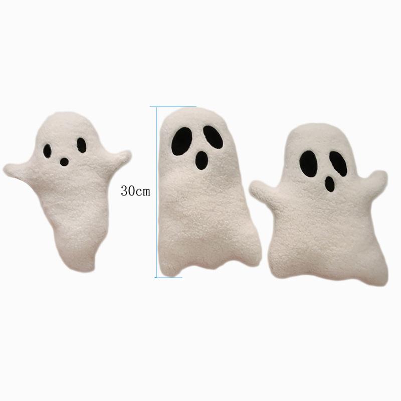 Cute Ghost Shape Fluffy Lamb Wool Plush Pillow Soft Cushion for Sofa Bed Decor