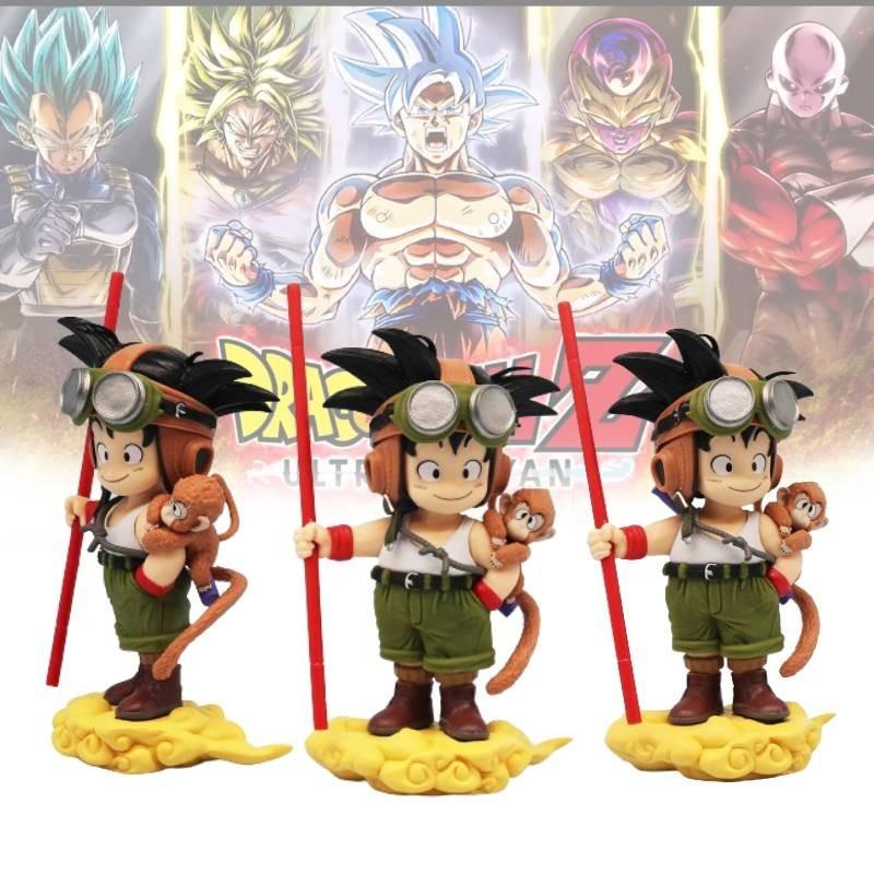 Detailed 16cm Pvc Goku Q Version Standing In Flight Suit Anime Figure Dragon Ball Z Character Statue