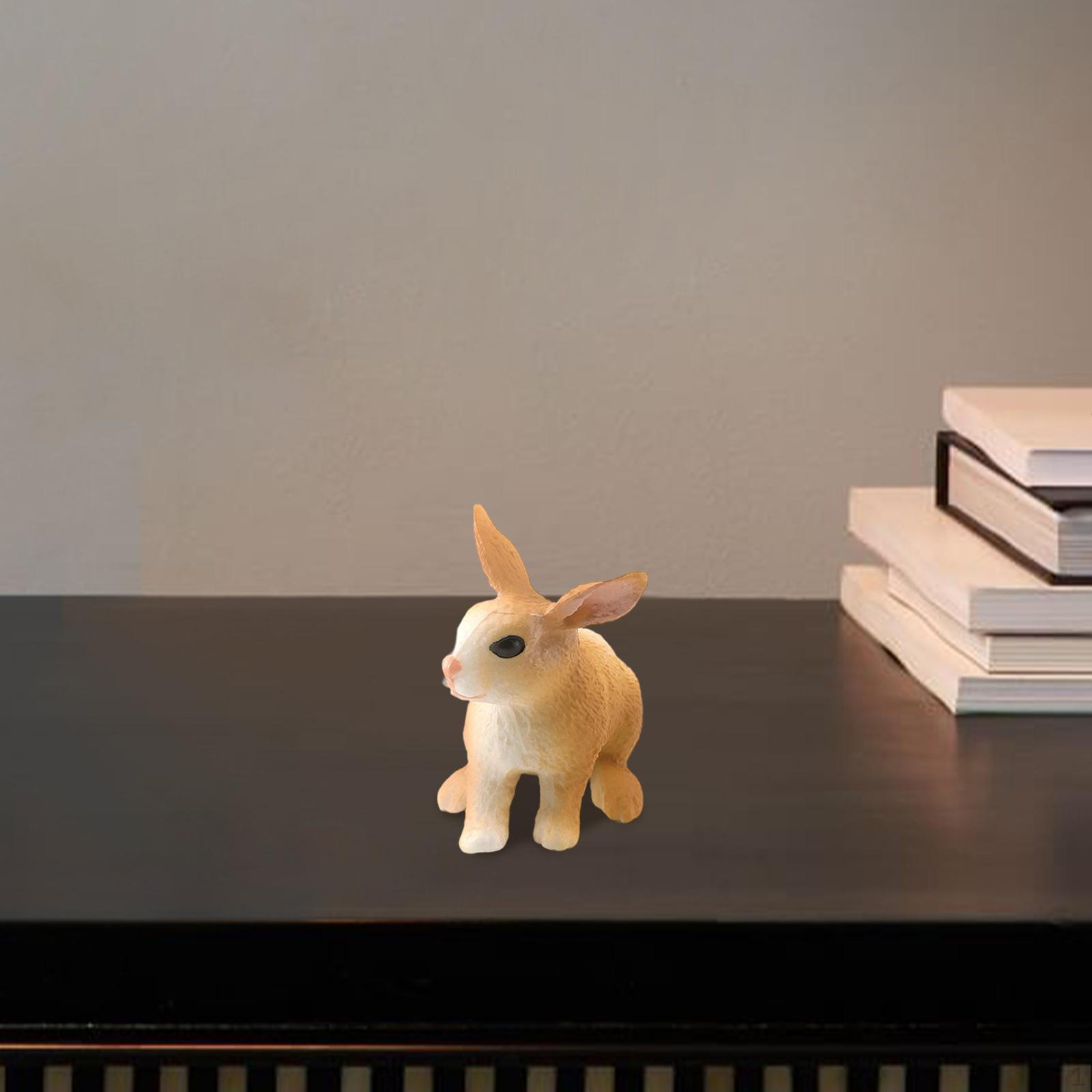 

Фигурка кролика, фигурка для украшения торта, расписанная вручную, реалистичная, детализированная, миниатюрная фигурка животного Style B