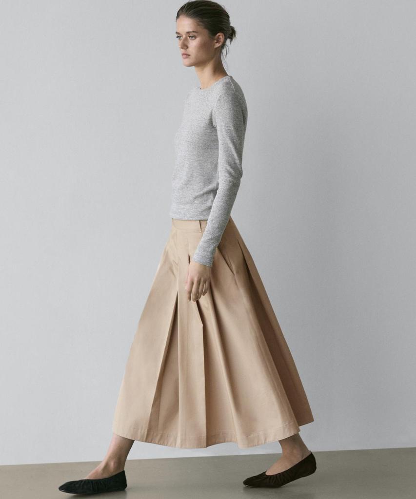 Masimodutti Box Pleated Midi Skirt