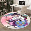 1pc Anime Cartoon Design Round Carpet  Office Chair Mat, NonSlip Rug for Home Decor