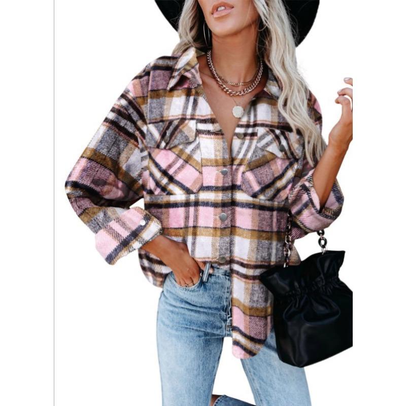 QICED Women's Vintage Casual Autumn Winter Long Sleeve POLO Neck Jackets & Coats Unique design