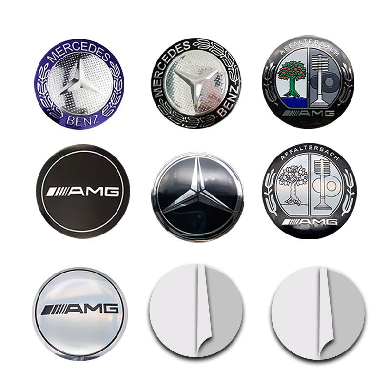 Car Sticker 75mm Car Wheel Hub Emblem Sticker for Mercedes Benz W203 W204 W205 W209 W210 W211 W212 W176 W166 W163 W221 Auto Rim