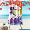 Colorful Retro Ocean Wave Art Beach Towel Quick-drying for Travel Outdoor Sports Jogging Beach and Swimming