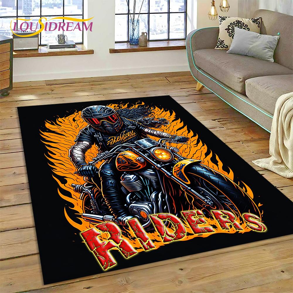 Motocross Motorcycle Modern Rug Carpet for Living Room Bedroom Home Decor,Floor Mat Non-slip Decoration for Sofa Kitchen doormat