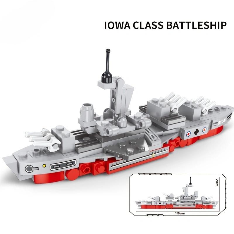 100+PCS Building Blocks Kit Toy Iawa-class Battleship Toy Gift Military Series Happy Gift for Children Adult