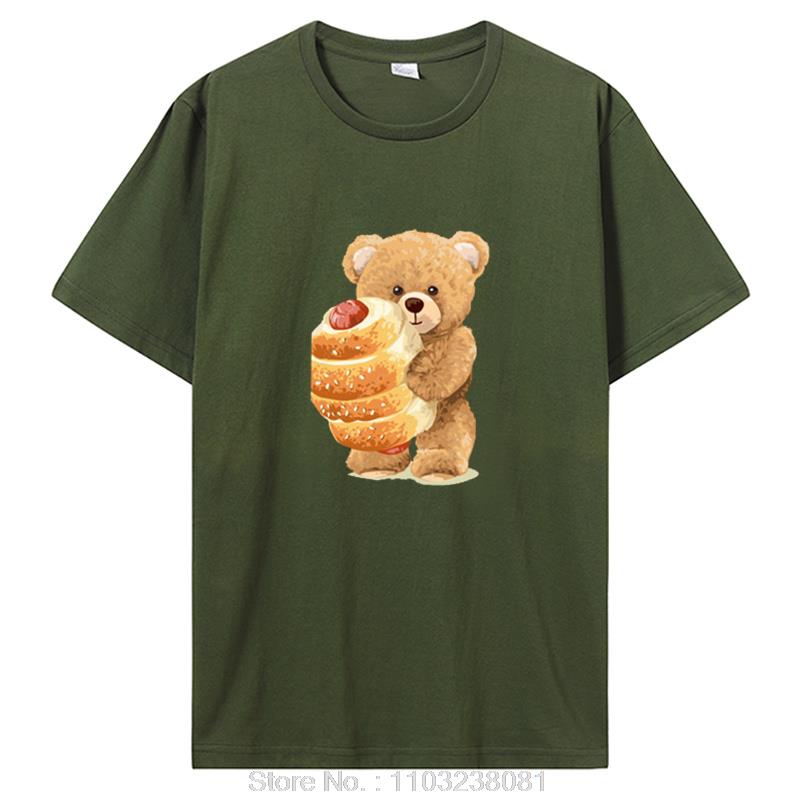 Tennis Teddy Cartoon Bear Tshirt Summer Cotton T Shirt Unisex Short Sleeve Oneck Tee Shirt Unisex Summer Girl Fashion Streetwear