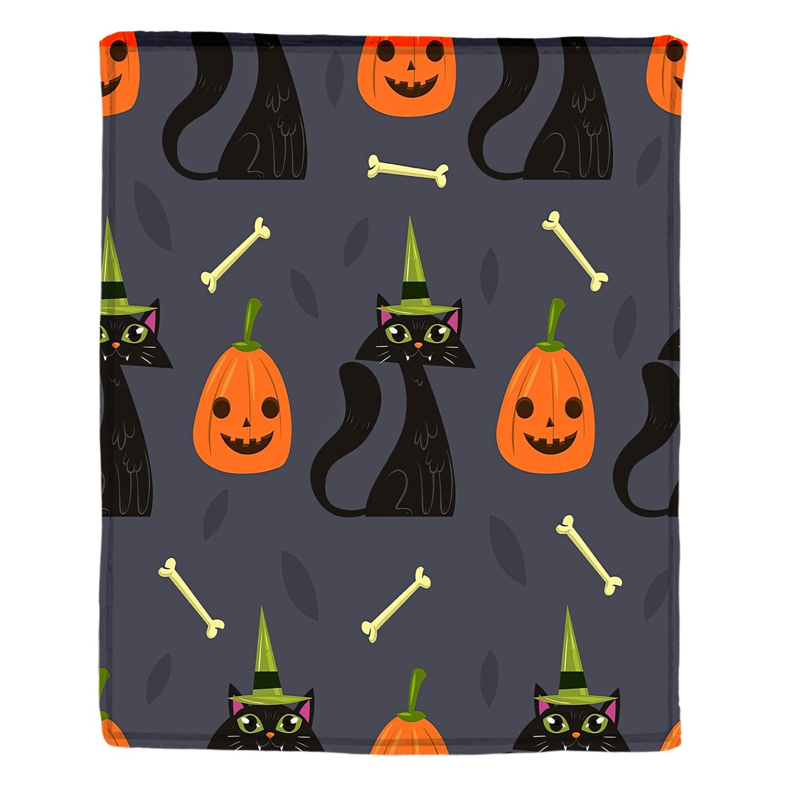 

Одеяло с принтом на Хэллоуин S чёрный