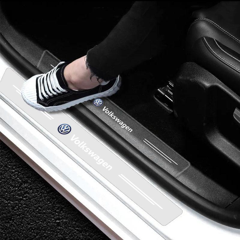 4ks Ochrana prahu auta Průhledný dekorativní odznak 3D samolepka Pro Volkswagen Tiguan Golf-4 5 6 7 MK6 B5 B6 B7 Jetta Lavida Polo Tiguan Passat