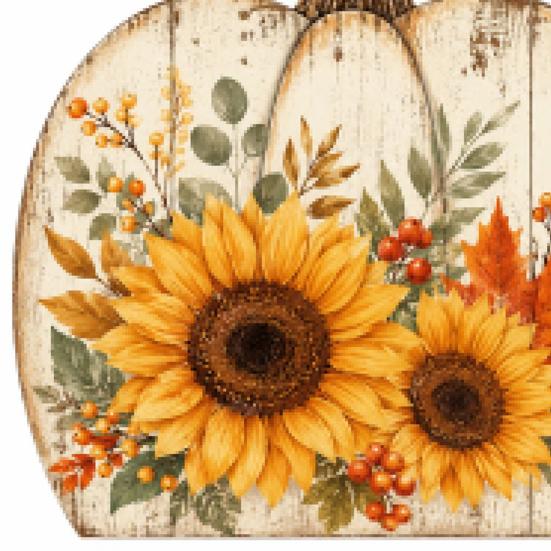 Desktop Decorative Wood Signs Thanksgiving Fall Pumpkin Table Decoration, Rustic Block Wooden Sign, Autumn Vintage Decor Farmhouse Tabletop