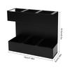 Straw Organizer 3 Compartment Iron Straw Chopstick Storage Kitchen Utensil Holder with Bottom Drain for Countertop Cabinet Black