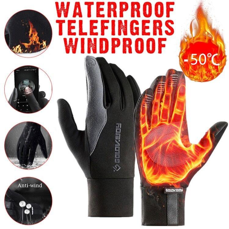 

Зимние теплые модные флисовые перчатки унисекс для спорта на открытом воздухе, водонепроницаемые ветрозащитные перчатки для езды на велосипеде, мотоцикла, катания на лыжах и пешего туризма с сенсорным экраном XS чёрный