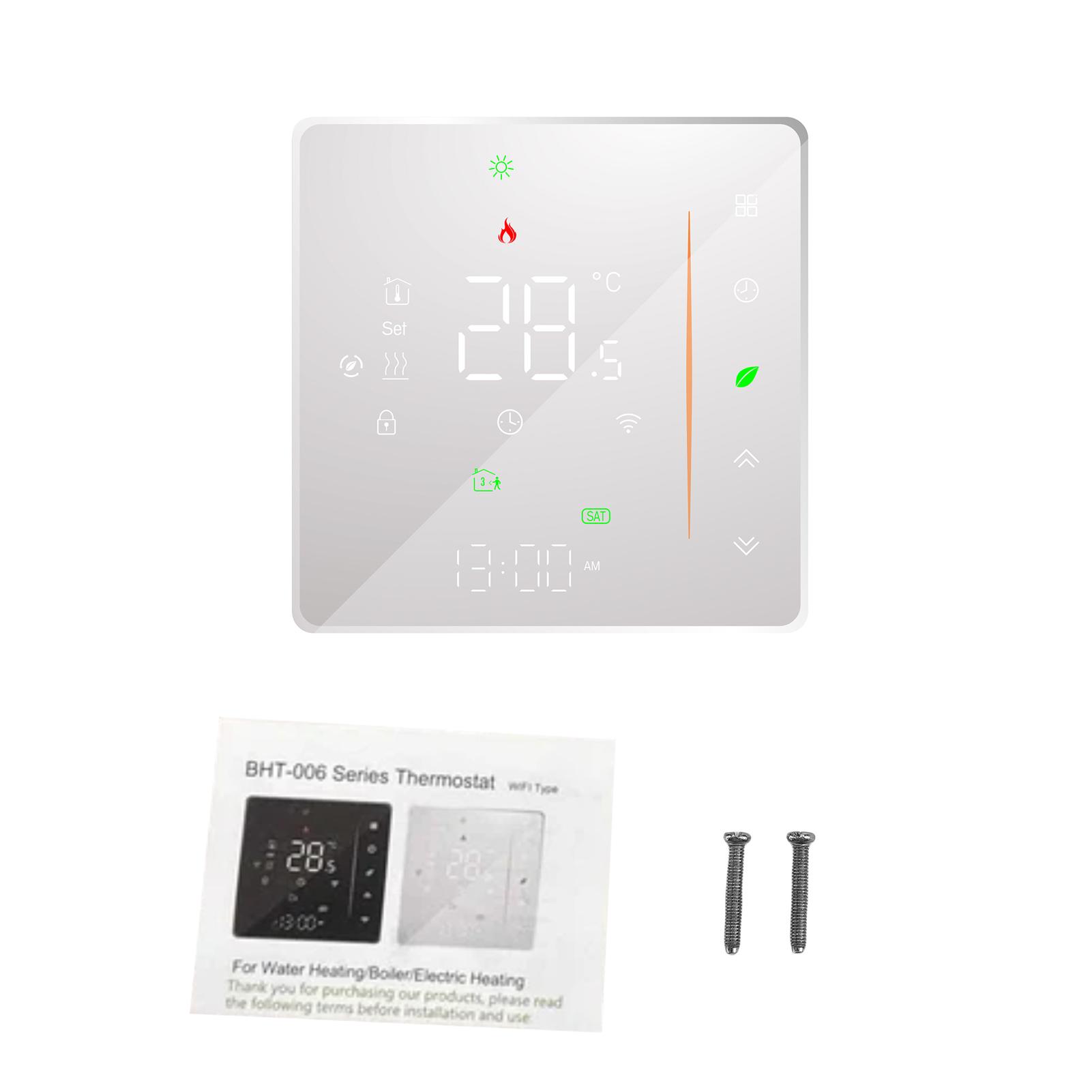 

Smart WiFi Thermostat,Water Floor Heating Controller with LED Color Display,Shows Time/Weekday/Temperature/Humidity/Weather белый