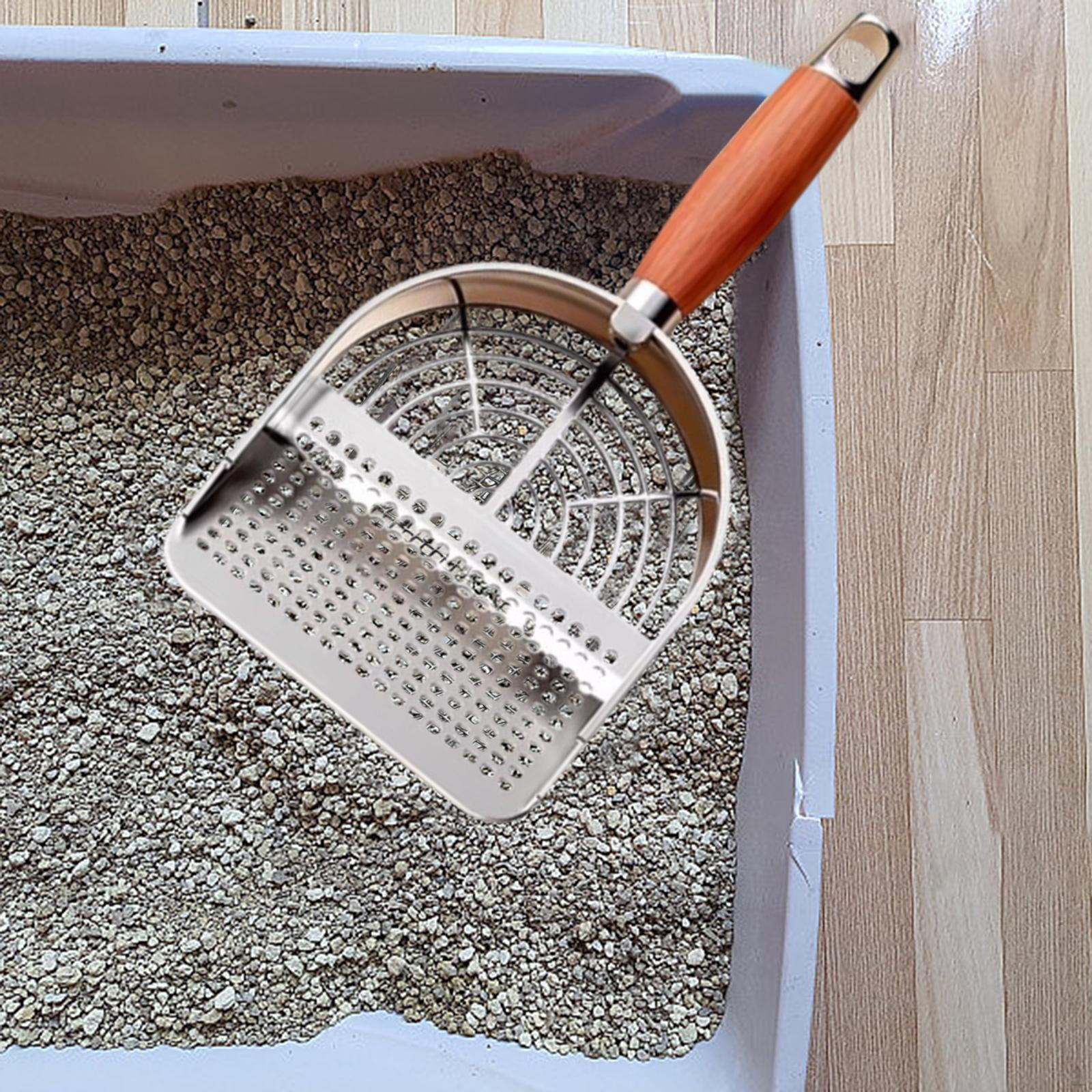 

Лопатка для кошачьего туалета портативная с крючком для домашних животных, ложка для котят, кроликов round holes