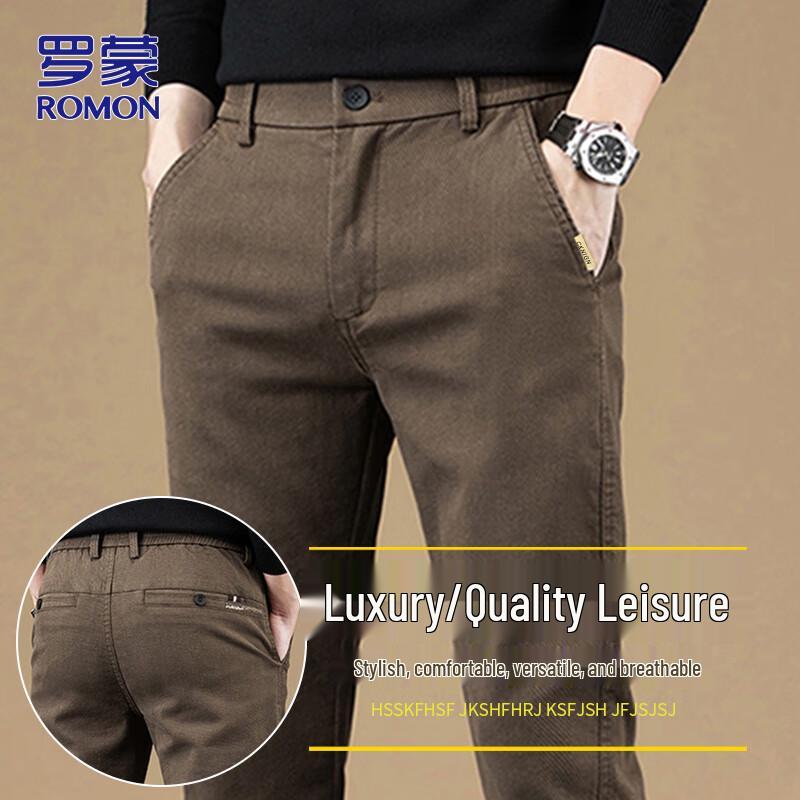 

Romon Men s Autumn/Winter Straight-Leg Casual Business Pants 32