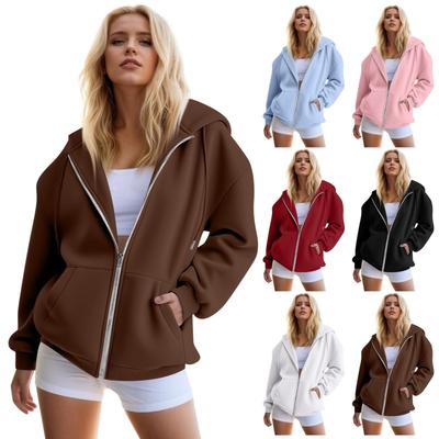 Womens Zip Up Hoodies Oversized Sweatshirts Fall Fashion Outfits Casual Jackets