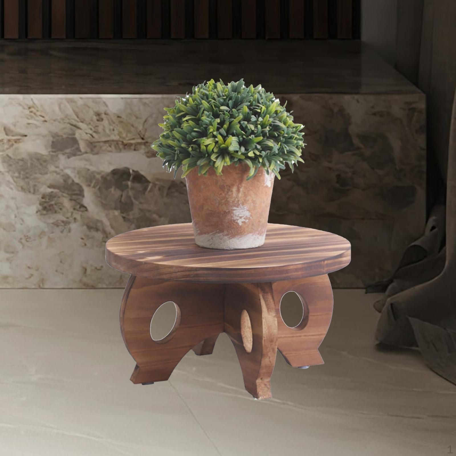 

Круглая деревянная подставка для растений, держатель цветочного горшка, спальня, уличный стол, стойка для растений для углового отеля коричневый