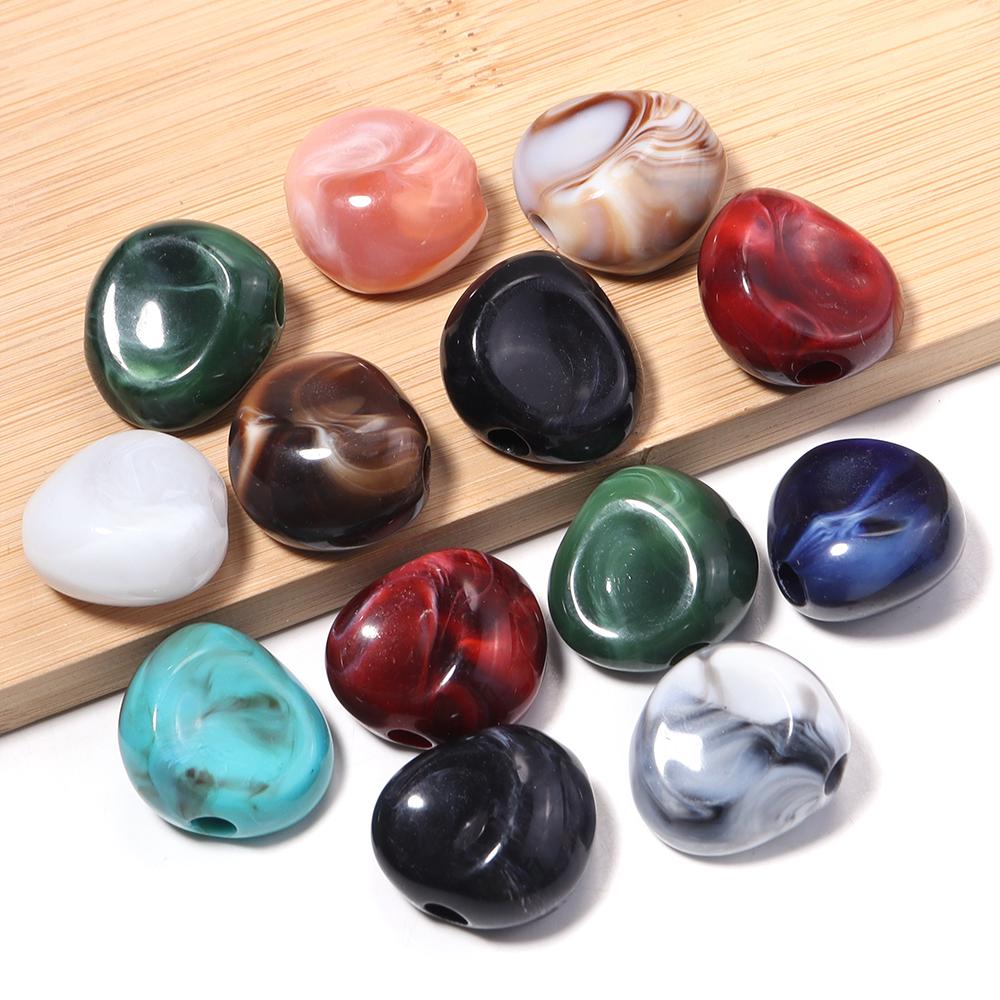 10pcs/lot Irregular Acrylic Beads Dual Color Loose Spacer Beads For Jewelry Making DIY Bracelet Nacklace Earrings Accessories