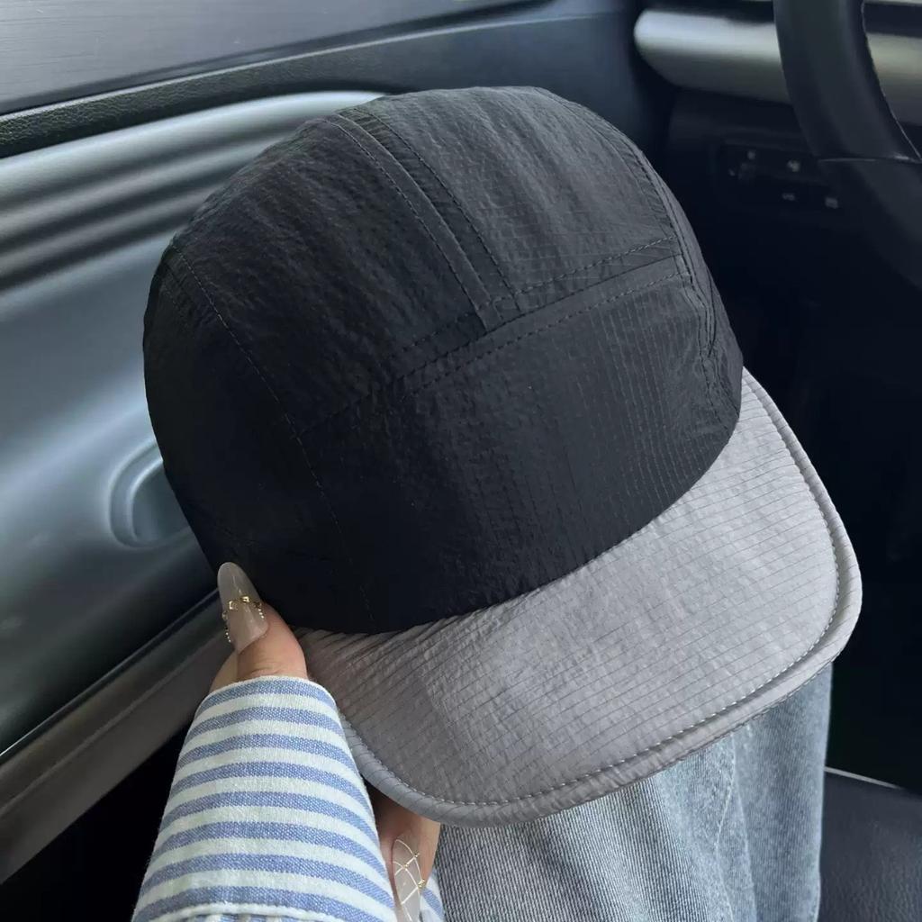Contrasting color quick-drying baseball caps, men's and women's summer outdoor shading, breathable peaked caps, sun protection, flat-brimmed hats sho